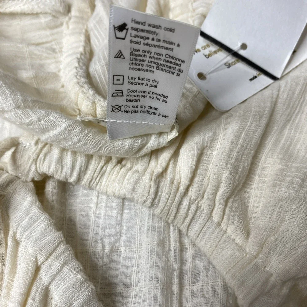 L*Space Feelin Fine ivory cut out mini dress Women Sz XS Long Sleeve Lightweight - Picture 15 of 16